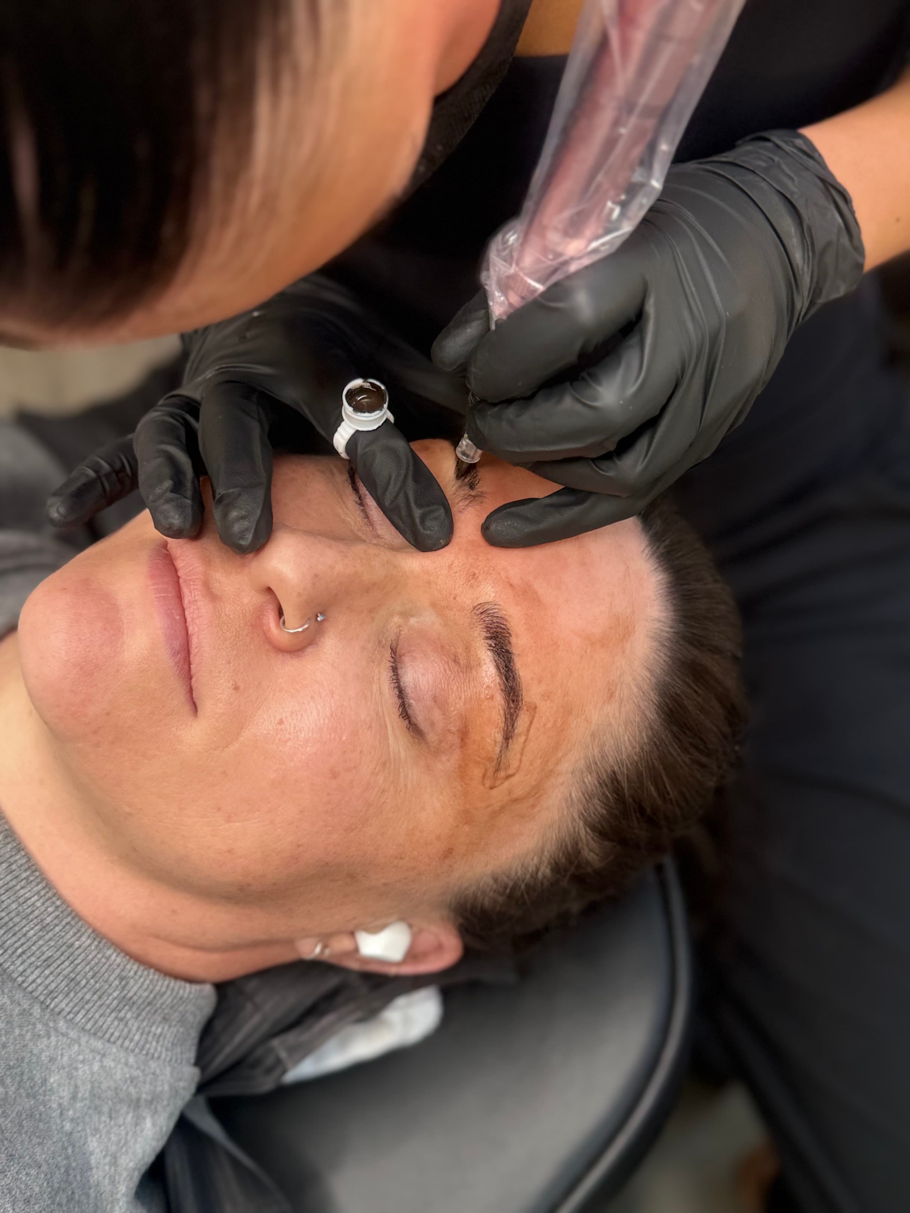 Emma Hornberger working on client
